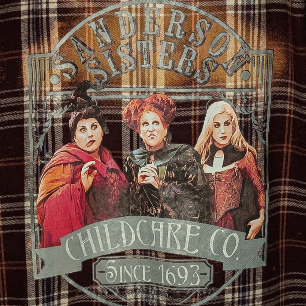 Hocus Pocus Witches Custom Flannel Shirt, Halloween Large - Picture 2 of 9